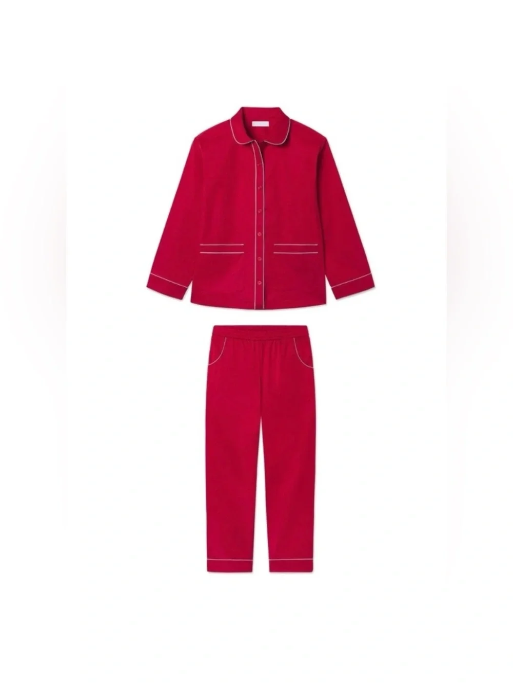 Lake Pajamas Poplin Piped Red Set